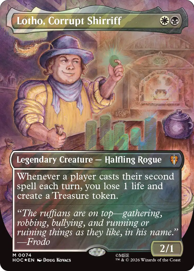 Lotho, Corrupt Shirriff (Borderless) (Surge Foil) [The Hobbit: Eternal-Legal] (Display Case)