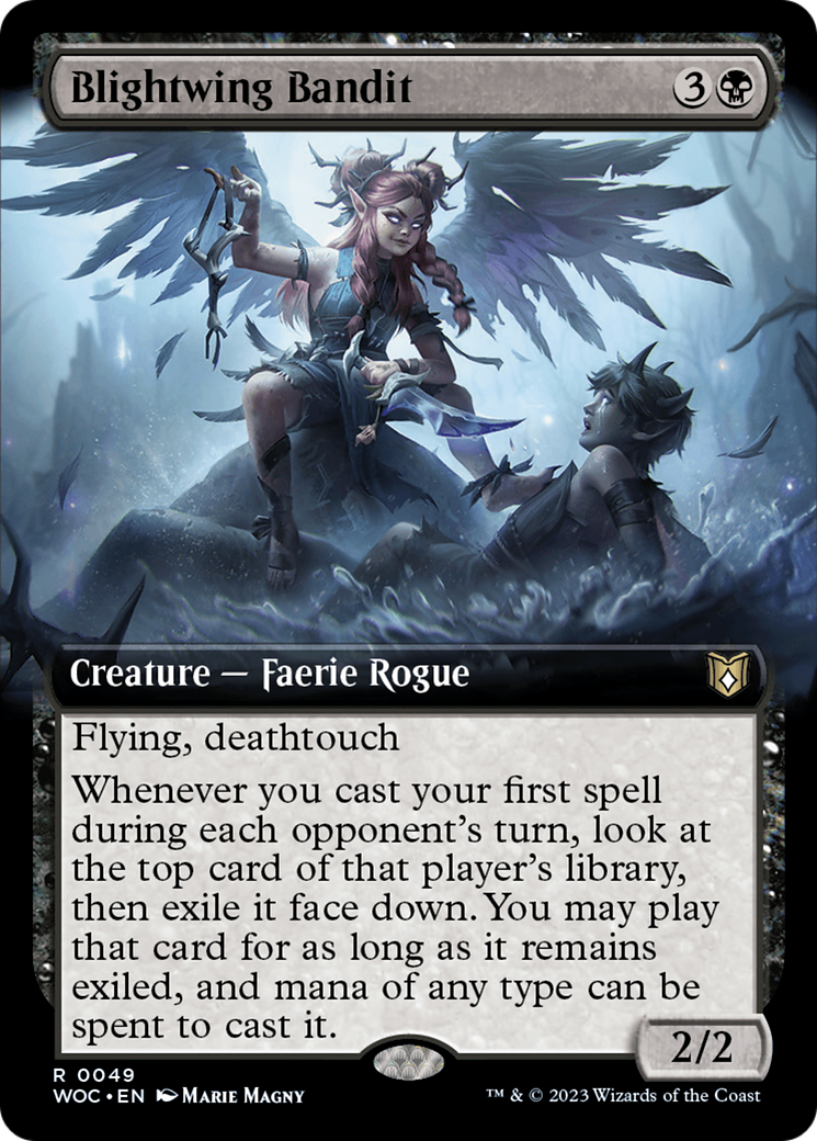 Blightwing Bandit (Extended Art) [Wilds of Eldraine Commander] (Display Case)