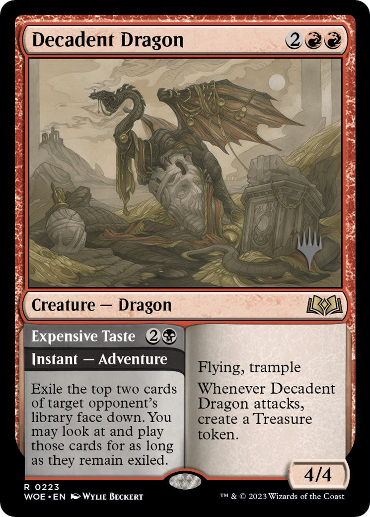 Decadent Dragon // Expensive Taste (Promo Pack) [Wilds of Eldraine Promos] (Display Case)