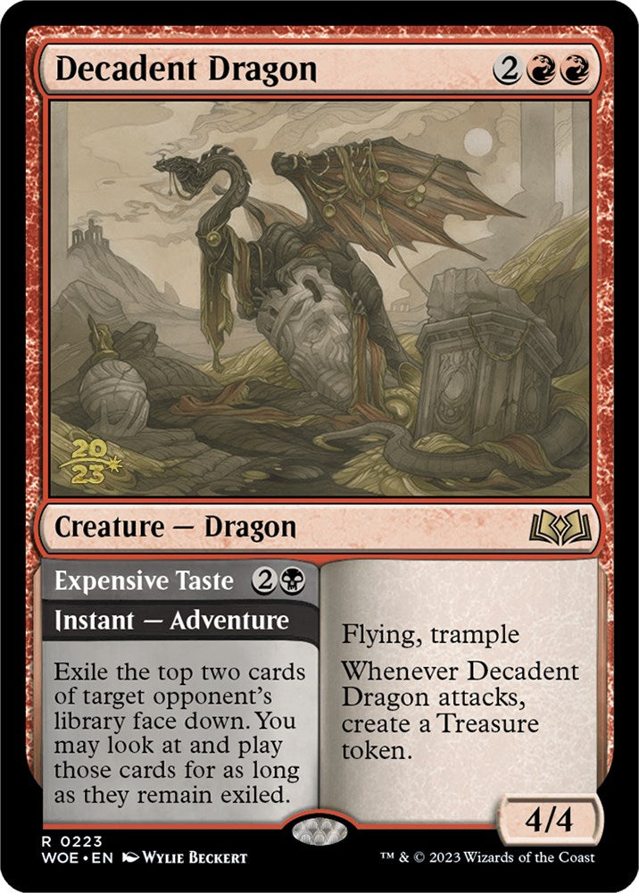 Decadent Dragon // Expensive Taste (Promo Pack) [Wilds of Eldraine Promos] (Display Case)