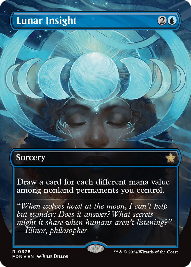 Lunar Insight (Borderless) (Mana Foil) [Foundations] (Display Case)