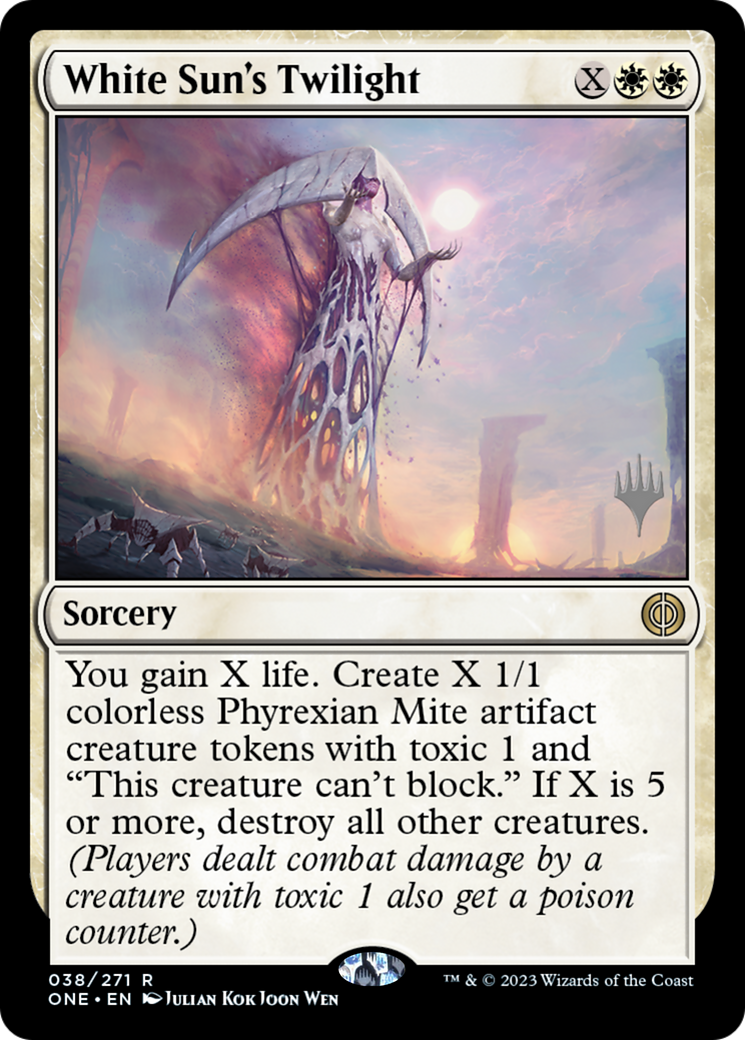 White Sun's Twilight (Promo Pack) [Phyrexia: All Will Be One Promos] (Display Case)