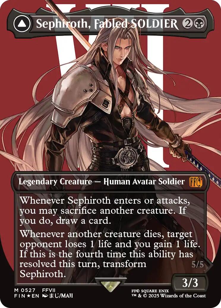 Sephiroth, Fabled SOLDIER // Sephiroth, One-Winged Angel (Borderless) (Surge Foil) [FINAL FANTASY] (Display Case)