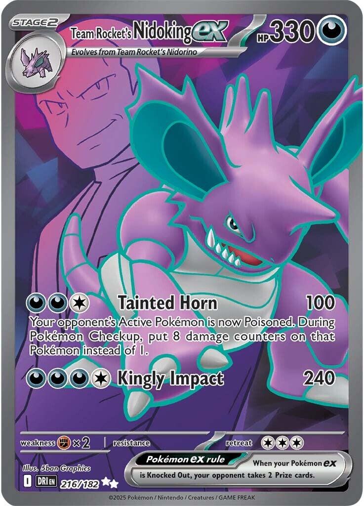 Team Rocket's Nidoking ex (216/182) [Scarlet & Violet: Destined Rivals] (Display Case)