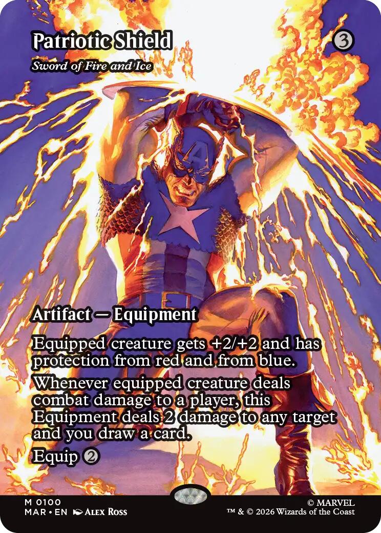 Patriotic Shield - Sword of Fire and Ice (Borderless) [Marvel Universe: Eternal-Legal] (Display Case)