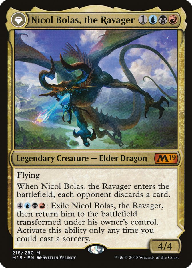 Nicol Bolas, the Ravager // Nicol Bolas, the Arisen [Core Set 2019] (Display Case)