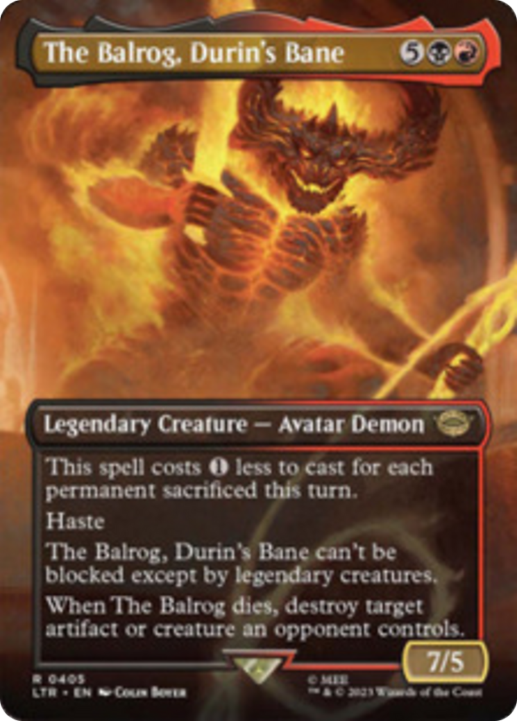 The Balrog, Durin's Bane (Borderless Alternate Art) [The Lord of the Rings: Tales of Middle-Earth] (Display Case)