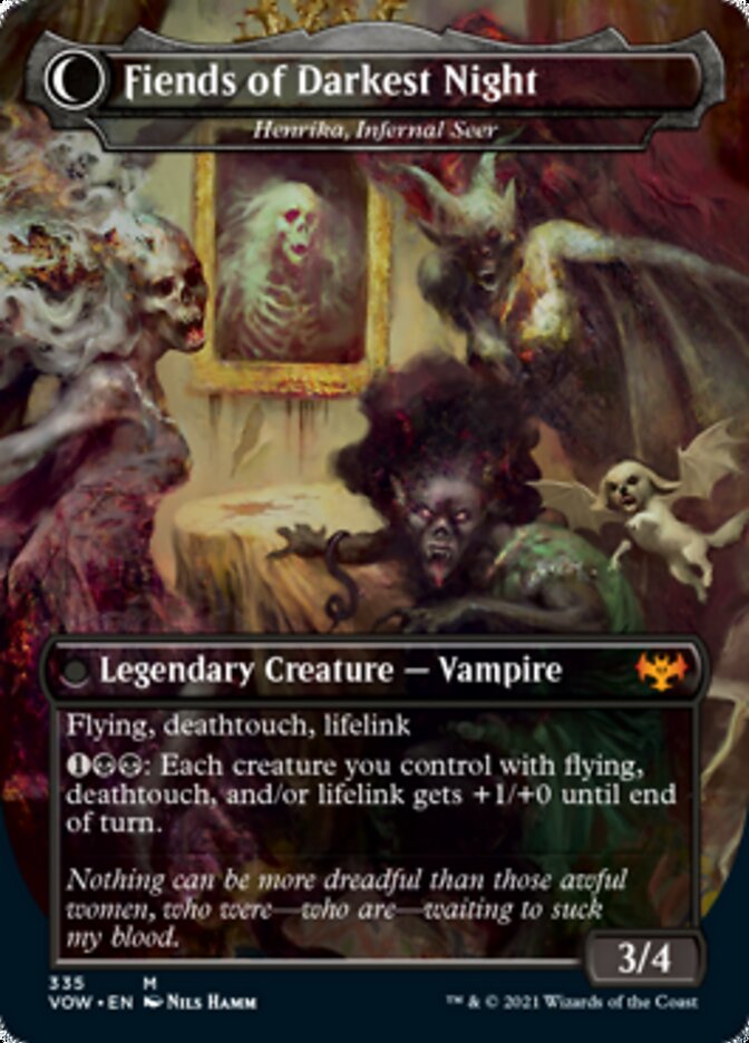 Henrika Domnathi // Henrika, Infernal Seer - The Three Weird Sisters // Fiends of Darkest Night [Innistrad: Crimson Vow] (Display Case)