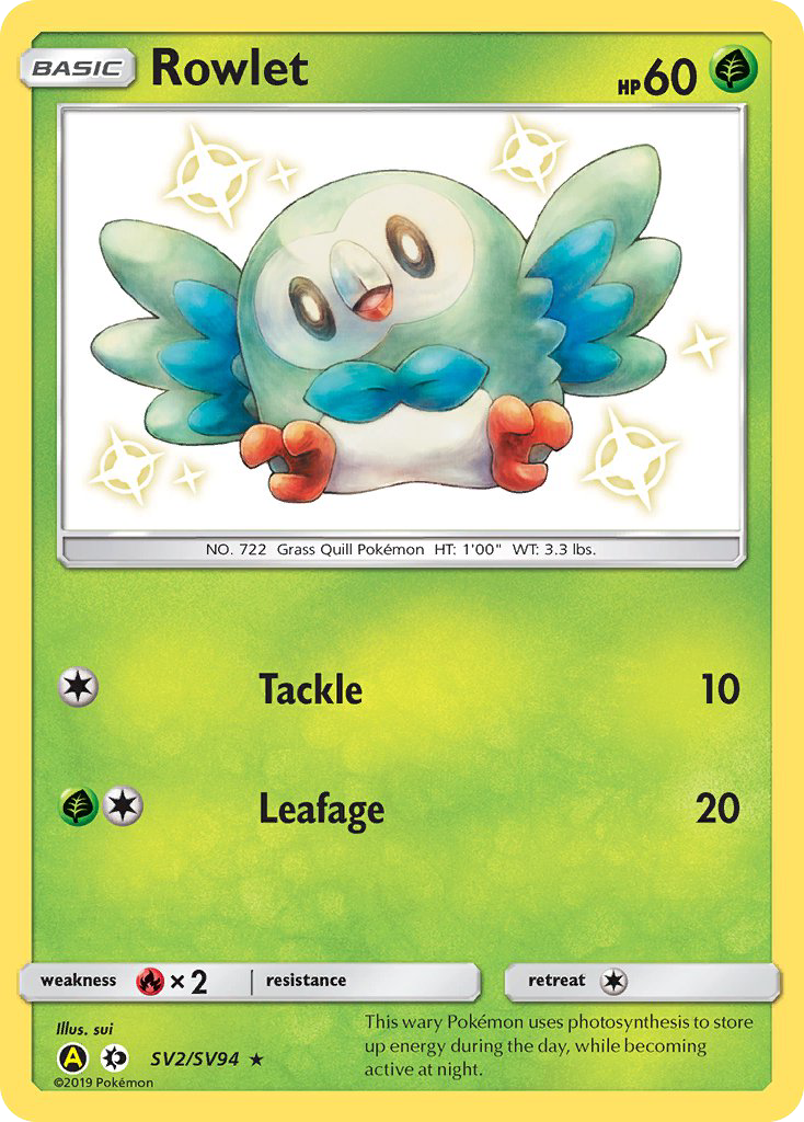 Rowlet (SV2/SV94) [Sun & Moon: Hidden Fates - Shiny Vault] (Display Case)