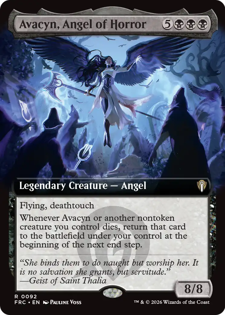 Avacyn, Angel of Horror (Extended Art) [Reality Fracture Commander] (Display Case)
