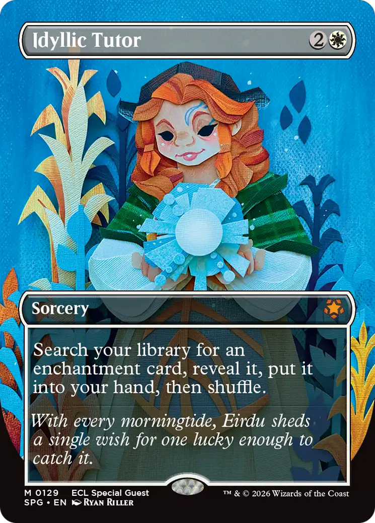Idyllic Tutor (Borderless) [Lorwyn Eclipsed Special Guests] (Display Case)