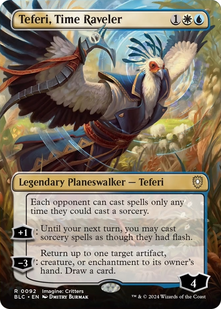 Teferi, Time Raveler (Borderless) [Bloomburrow Commander] (Display Case)