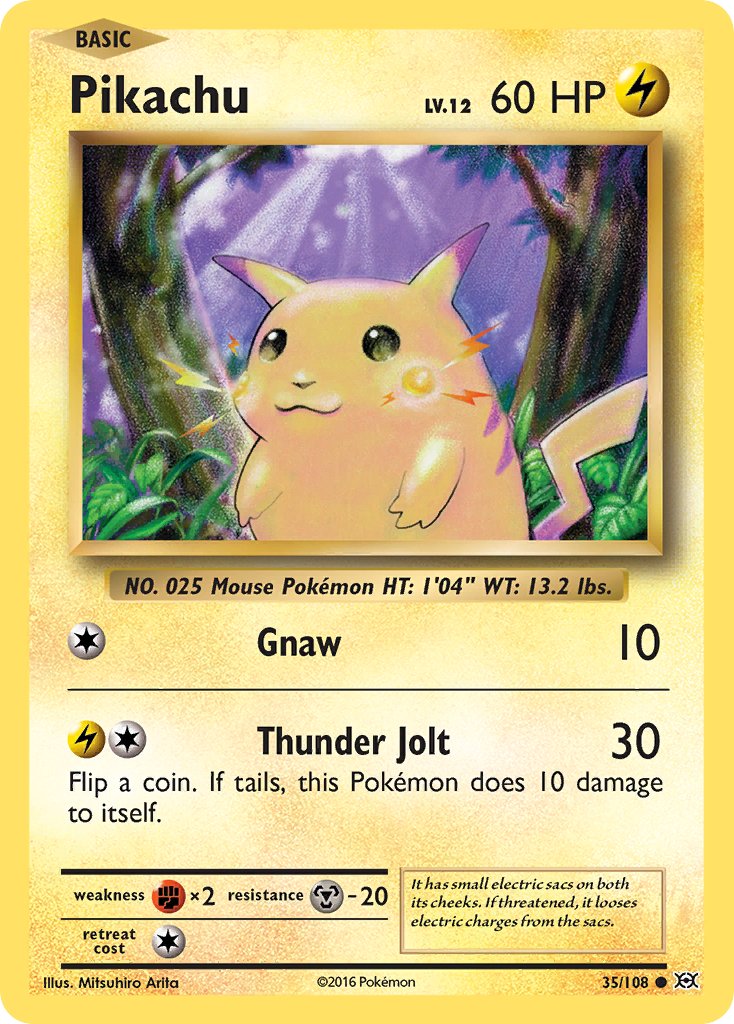 Pikachu (35/108) (Theme Deck Exclusive) (Cracked Ice Holo) [XY: Evolutions] (Display Case)