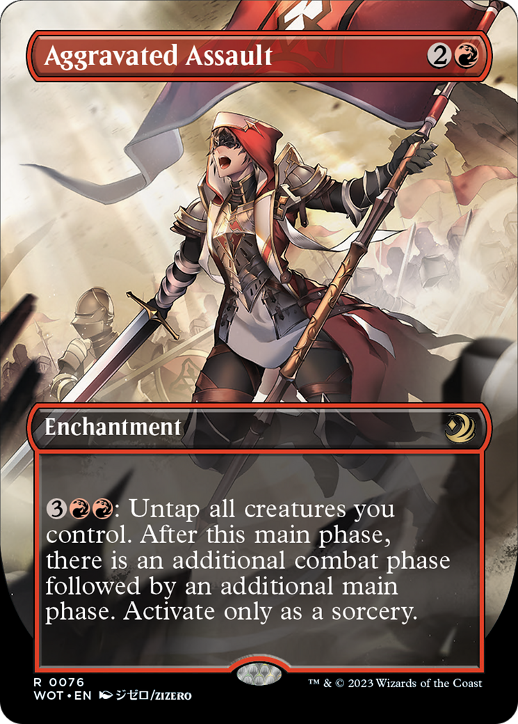 Aggravated Assault (Anime Borderless) [Wilds of Eldraine: Enchanting Tales] (Display Case)