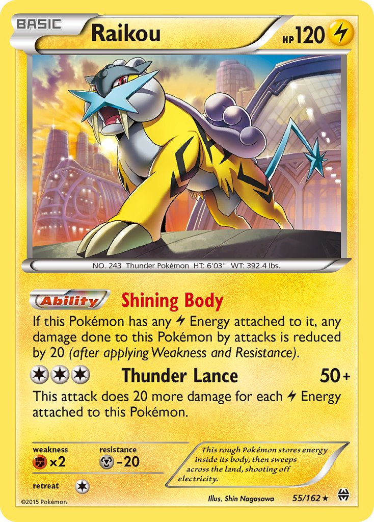 Raikou (55/162) (Cosmos Holo) (Blister Exclusive) [XY: BREAKthrough] (Display Case)