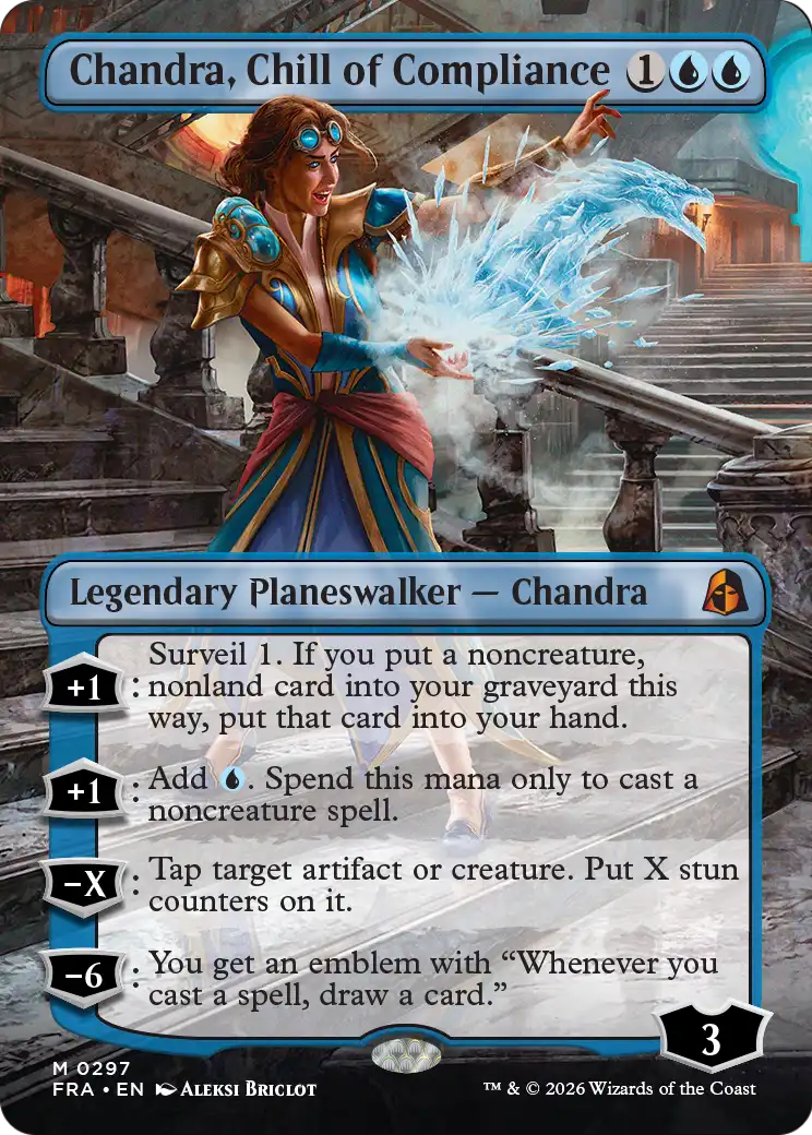Chandra, Chill of Compliance (Borderless) [Reality Fracture] (Display Case)